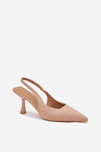 Beige Stiletto Heels Women's Sandals Lunira 2