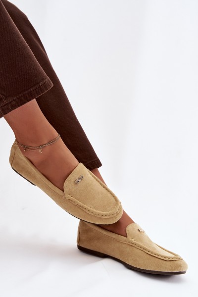 Women's Moccasins With Small Gold Detail Yellow Sarivelle