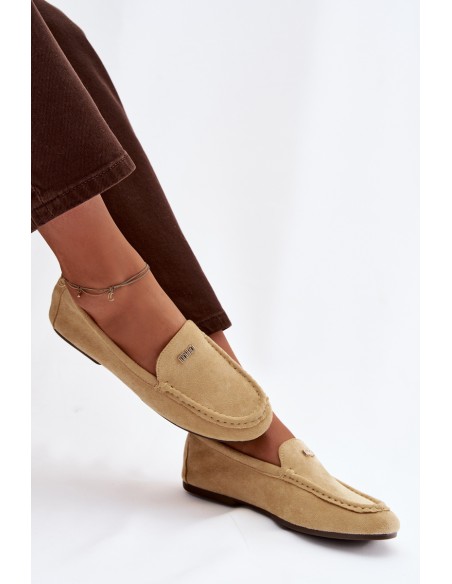 Women's Moccasins With Small Gold Detail Yellow Sarivelle