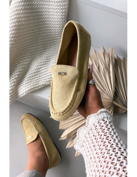 Women's Moccasins With Small Gold Detail Yellow Sarivelle