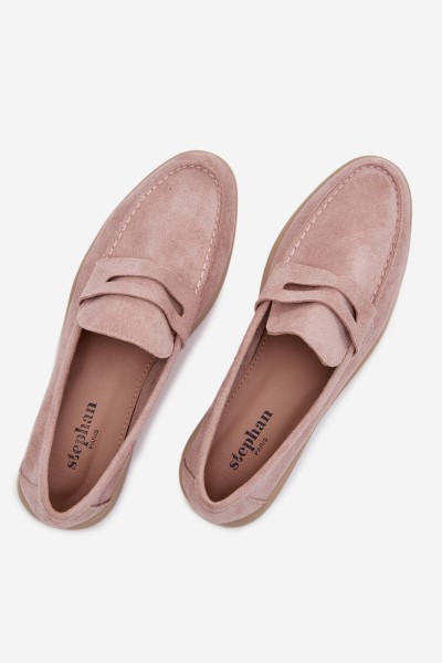 Women's loafers made of eco suede Dirty pink Renelia 2
