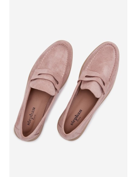 Women's loafers made of eco suede Dirty pink Renelia