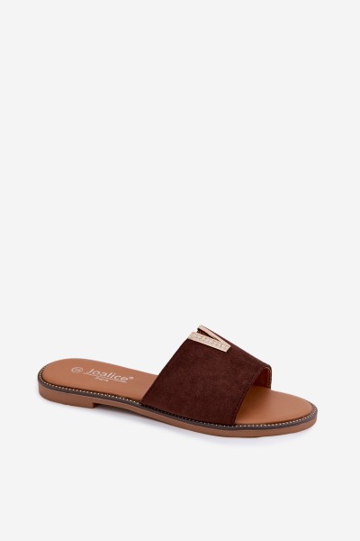 Women's Flat Shoes With Decorative Detail V Chocolate Nelmira 2