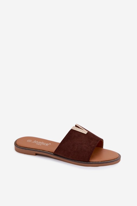 Women's Flat Shoes With Decorative Detail V Chocolate Nelmira