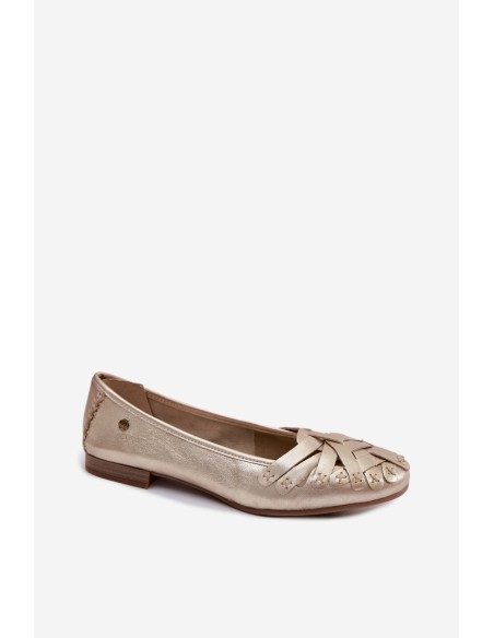 Leather Ballerinas Maciejka P7542-41 Gold