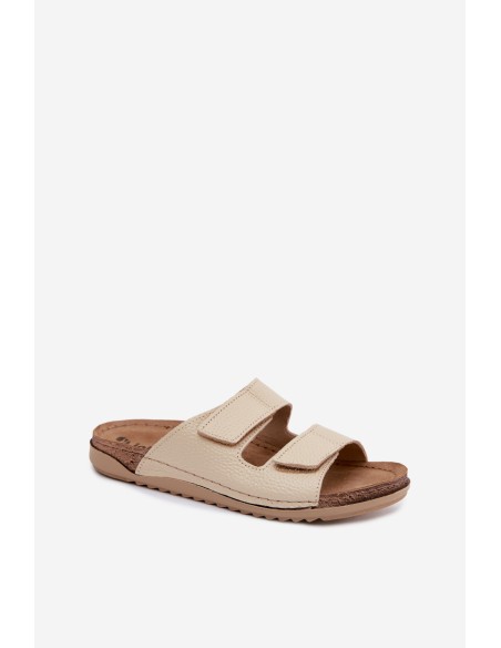 Leather Women's Slippers Inblu AA0005GU Light Beige