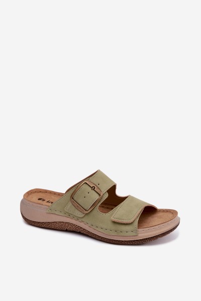 Women's Slides With Clasp And Velcro INBLU LL000006 Green 2