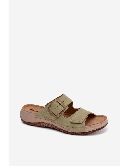 Women's Slides With Clasp And Velcro INBLU LL000006 Green
