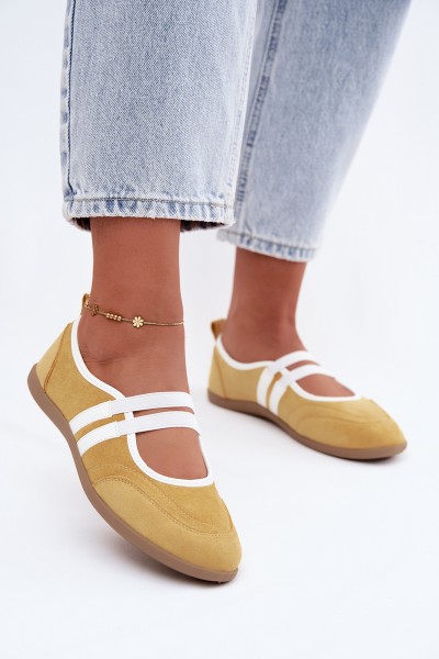 Sport Ballet Flats with Elastic Straps Yellow Donatella