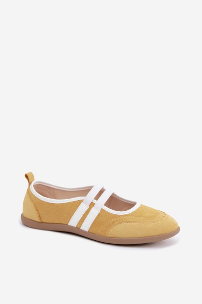 Sport Ballet Flats with Elastic Straps Yellow Donatella 2