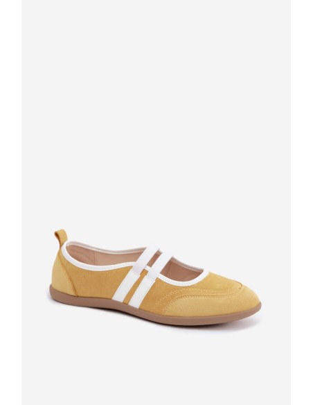 Sport Ballet Flats with Elastic Straps Yellow Donatella