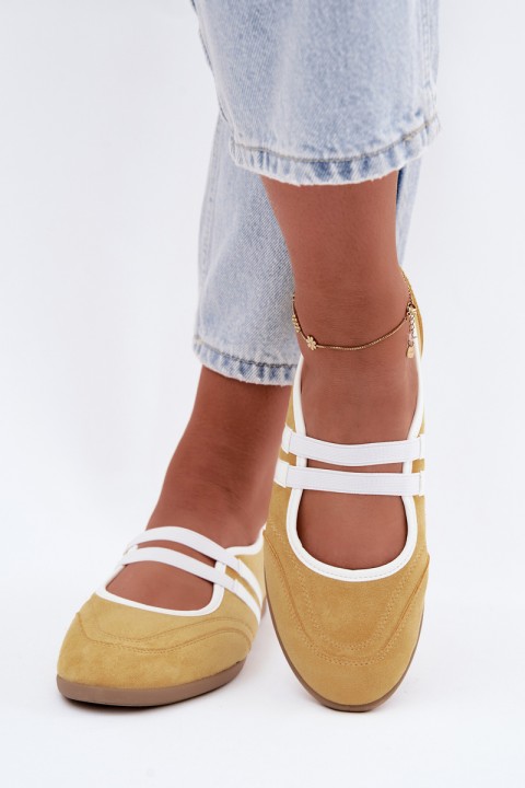 Sport Ballet Flats with Elastic Straps Yellow Donatella