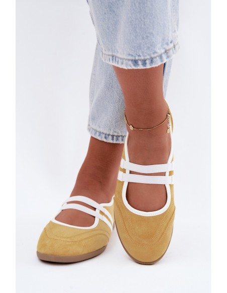 Sport Ballet Flats with Elastic Straps Yellow Donatella