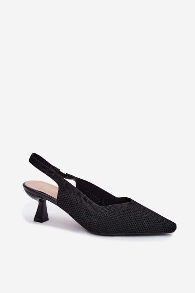 Material Sandals High Heel Hourglass Shape Black Purea 2