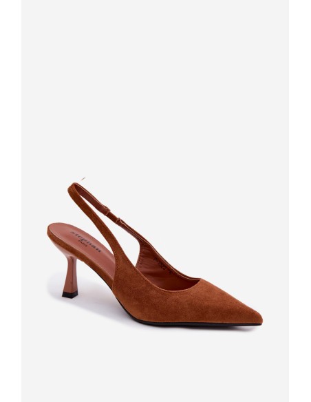 Women's High Heel Sandals With Imitation Suede Camel Saria