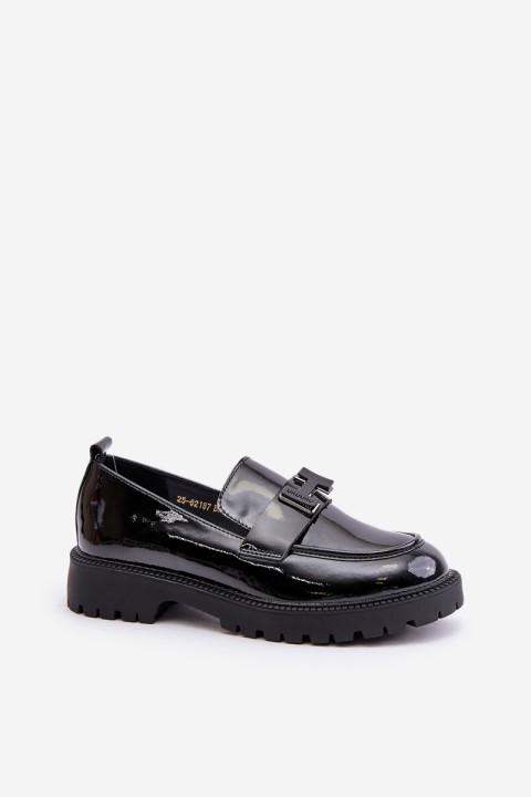 Lacquered Women's Moccasins Vinceza 62187 Black