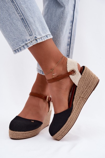 Women's Espadrille Sandals Wedges Wrangler 20261087-25Y Black