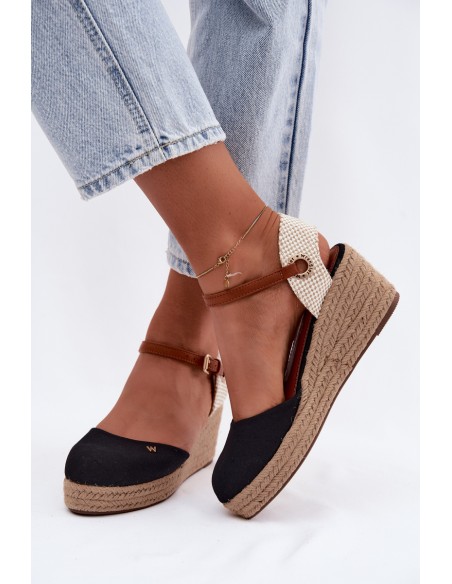 Women's Espadrille Sandals Wedges Wrangler 20261087-25Y Black