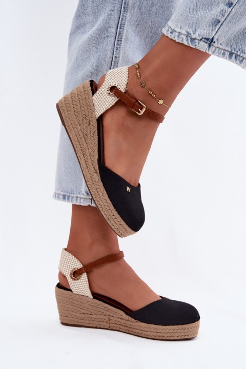 Women's Espadrille Sandals Wedges Wrangler 20261087-25Y Black
