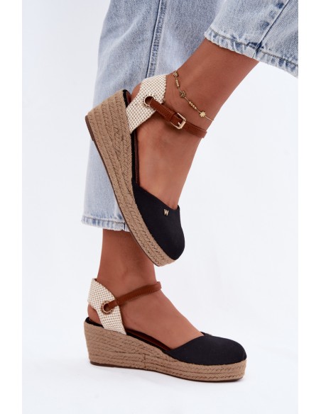 Women's Espadrille Sandals Wedges Wrangler 20261087-25Y Black