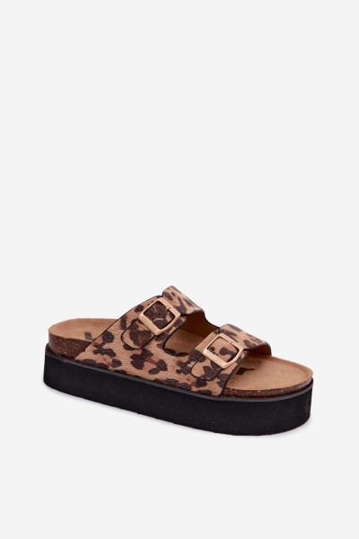 Lacquered Women's Platform Slippers With Gold Clips Lee Cooper LCW-26-35-4459L Black 2