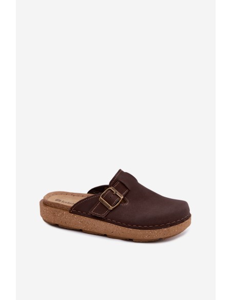 Women's Clogs With Buckle Inblu ED000024 Chocolate