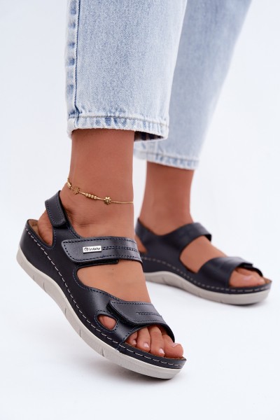 Leather Women's Sandals Inblu OE0001KU Navy Blue