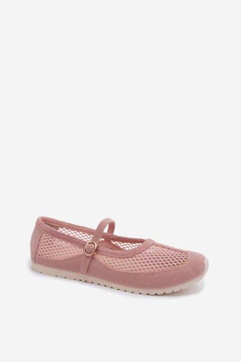 Mesh Ballerinas With Strap Pink Chicca