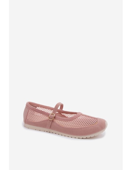 Mesh Ballerinas With Strap Pink Chicca