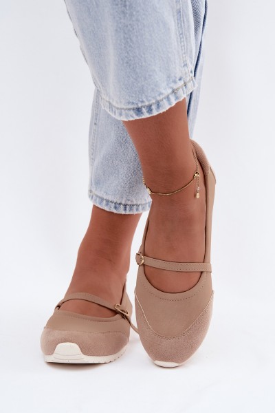 Sport Ballerinas With Strap Beige Charmy