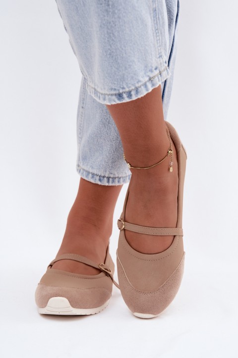 Sport Ballerinas With Strap Beige Charmy
