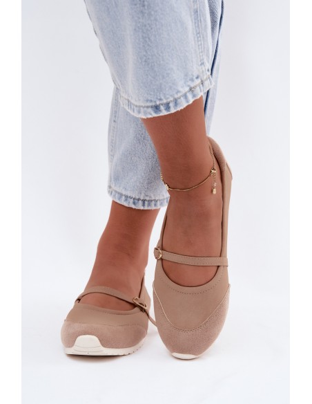 Sport Ballerinas With Strap Beige Charmy