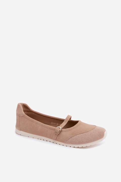 Sport Ballerinas With Strap Beige Charmy