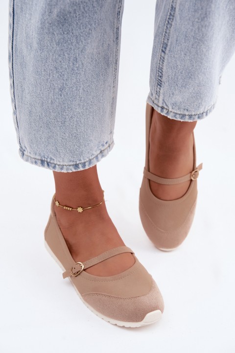 Sport Ballerinas With Strap Beige Charmy
