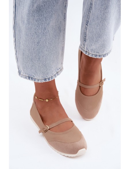Sport Ballerinas With Strap Beige Charmy
