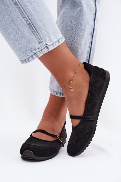 Sport Ballerinas With Strap Black Charmy