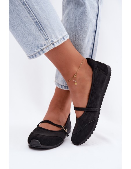 Sport Ballerinas With Strap Black Charmy