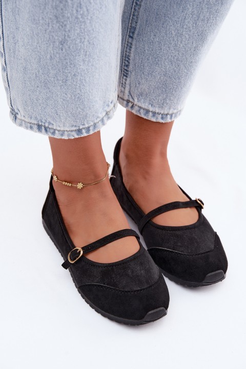 Sport Ballerinas With Strap Black Charmy