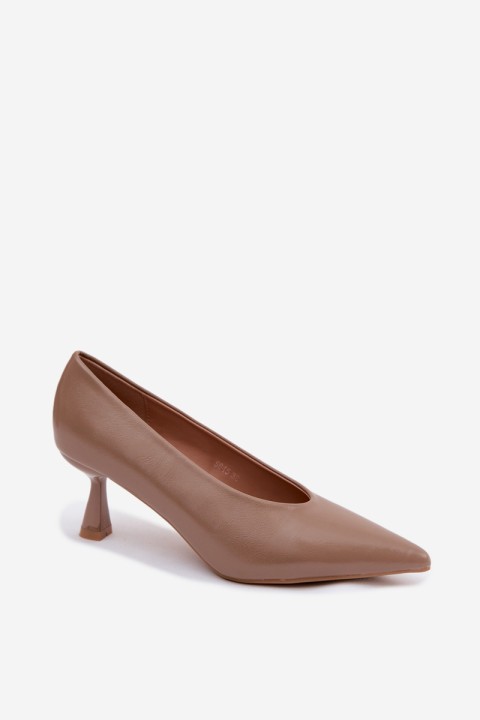 Pointed Toe High Heel Shoes Khaki Silenta