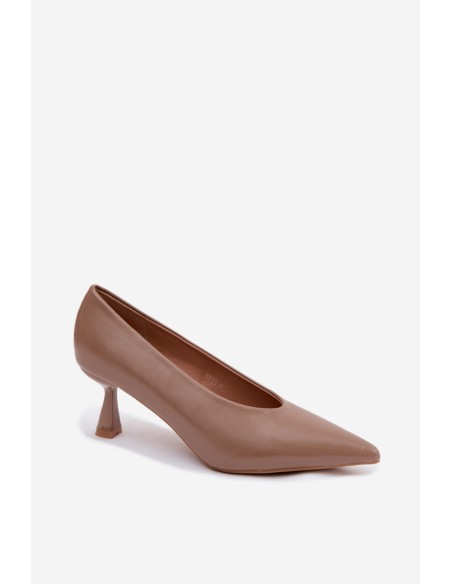 Pointed Toe High Heel Shoes Khaki Silenta