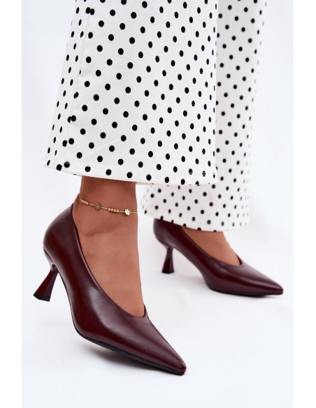 Pointed Toe Heels Burgundy Silenta