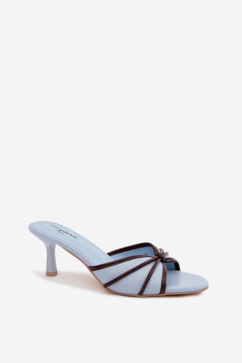 Women's High Heel Sandals Made of Faux Leather Blue Orchidia