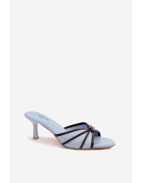 Women's High Heel Sandals Made of Faux Leather Blue Orchidia