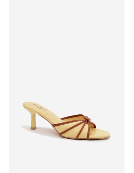 Women's High Heel Sandals Made of Faux Leather Yellow Orchidia