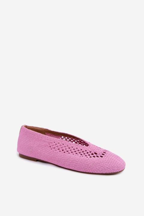 Hibisca Openwork Flat Pink Ballerinas
