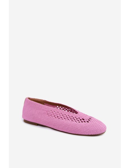 Hibisca Openwork Flat Pink Ballerinas