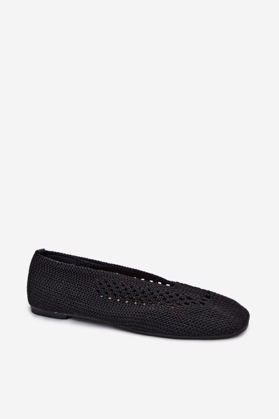 Openwork Flat Black Ballerinas Hibisca 2