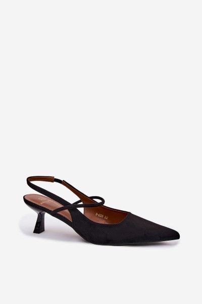 Women's Heeled Sandals Made of Faux Suede Black Marshia 2