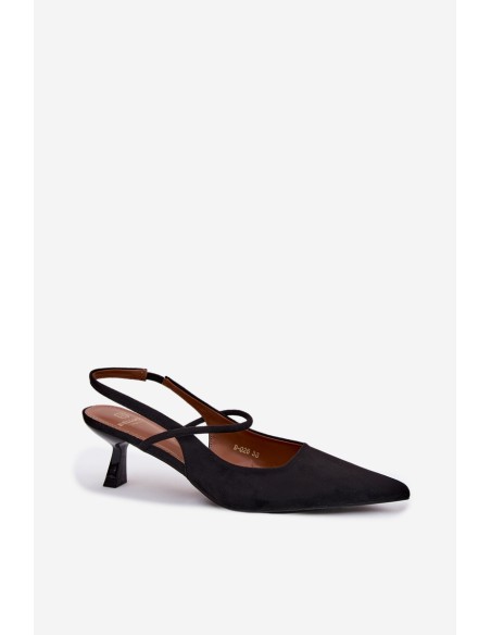 Women's Heeled Sandals Made of Faux Suede Black Marshia