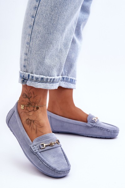 Women's Classic Suede Loafers Blue Corinell 2